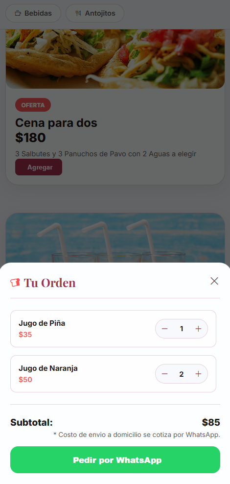 Pedido enviado a WhatsApp